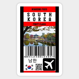 South Korea fist class boaring pass Sticker